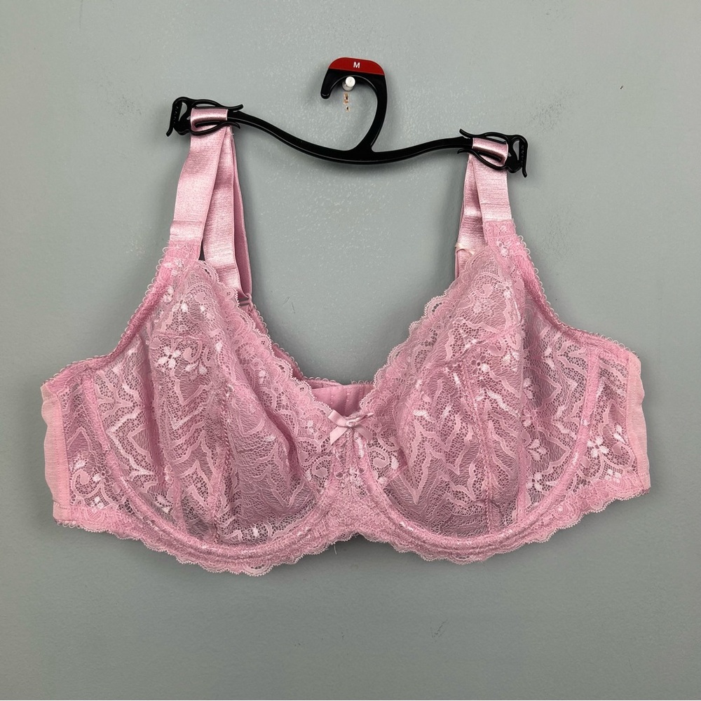 Hips & curves underwire lace bra size 44DD blossom pink style: 00208485NWT